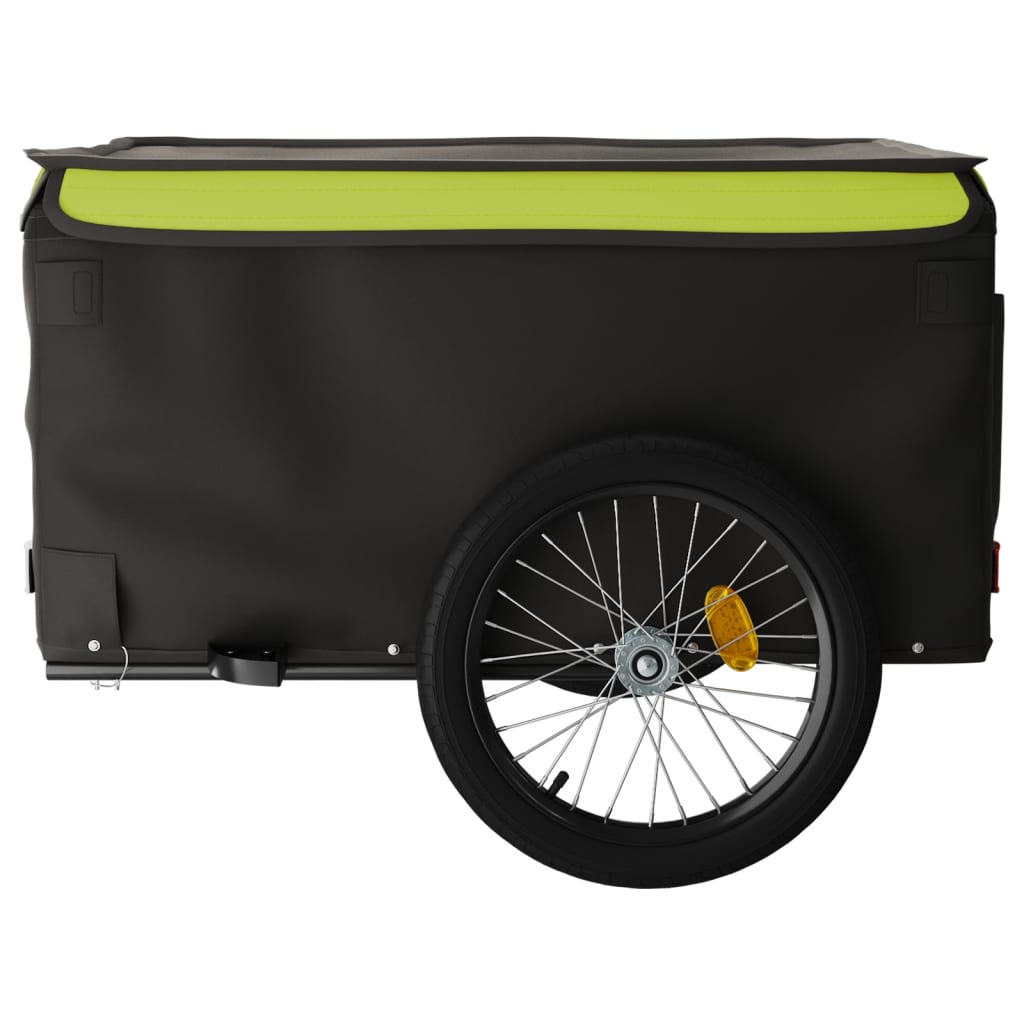 Reboque de carga para bicicleta 45 kg ferro preto e verde