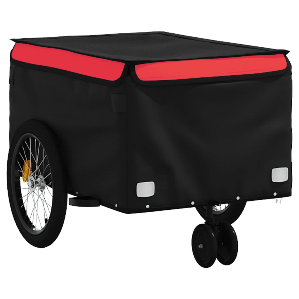 Reboque para bicicleta 30 kg ferro preto e vermelho