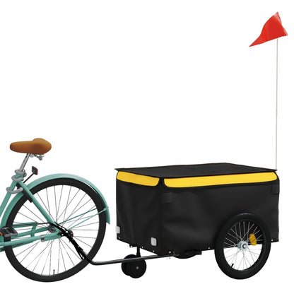 Reboque para bicicleta 30 kg ferro preto e amarelo