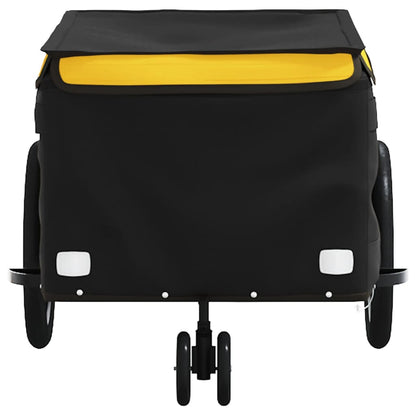 Reboque para bicicleta 30 kg ferro preto e amarelo