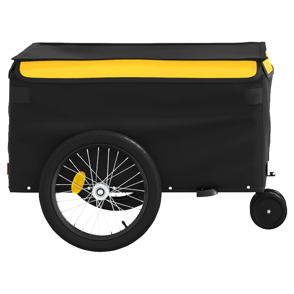 Reboque para bicicleta 30 kg ferro preto e amarelo