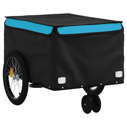 Reboque para bicicleta 30 kg ferro preto e azul