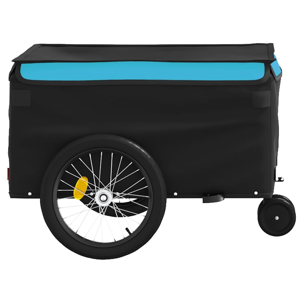 Reboque para bicicleta 30 kg ferro preto e azul