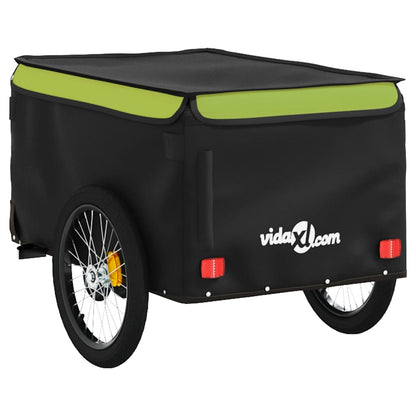 Reboque para bicicleta 30 kg ferro preto e verde