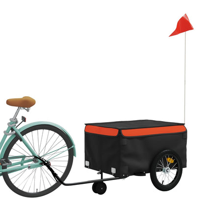 Reboque para bicicleta 45 kg ferro preto e laranja