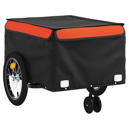 Reboque para bicicleta 45 kg ferro preto e laranja