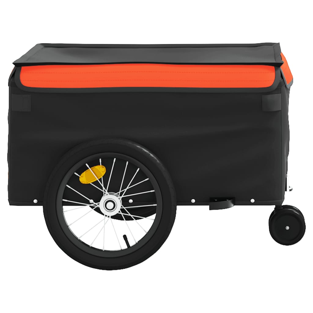 Reboque para bicicleta 45 kg ferro preto e laranja