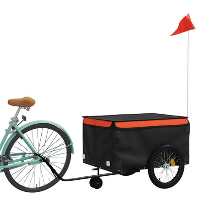 Reboque para bicicleta 45 kg ferro preto e laranja