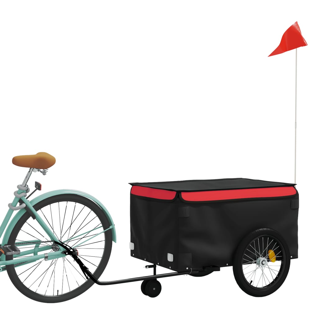 Reboque para bicicleta 45 kg ferro preto e vermelho