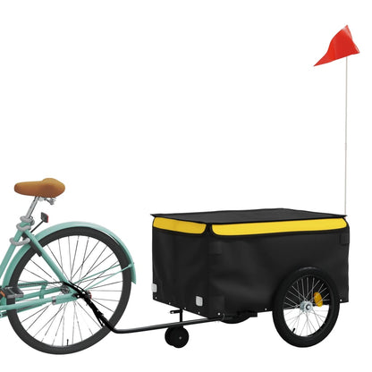 Reboque para bicicleta 45 kg ferro preto e amarelo