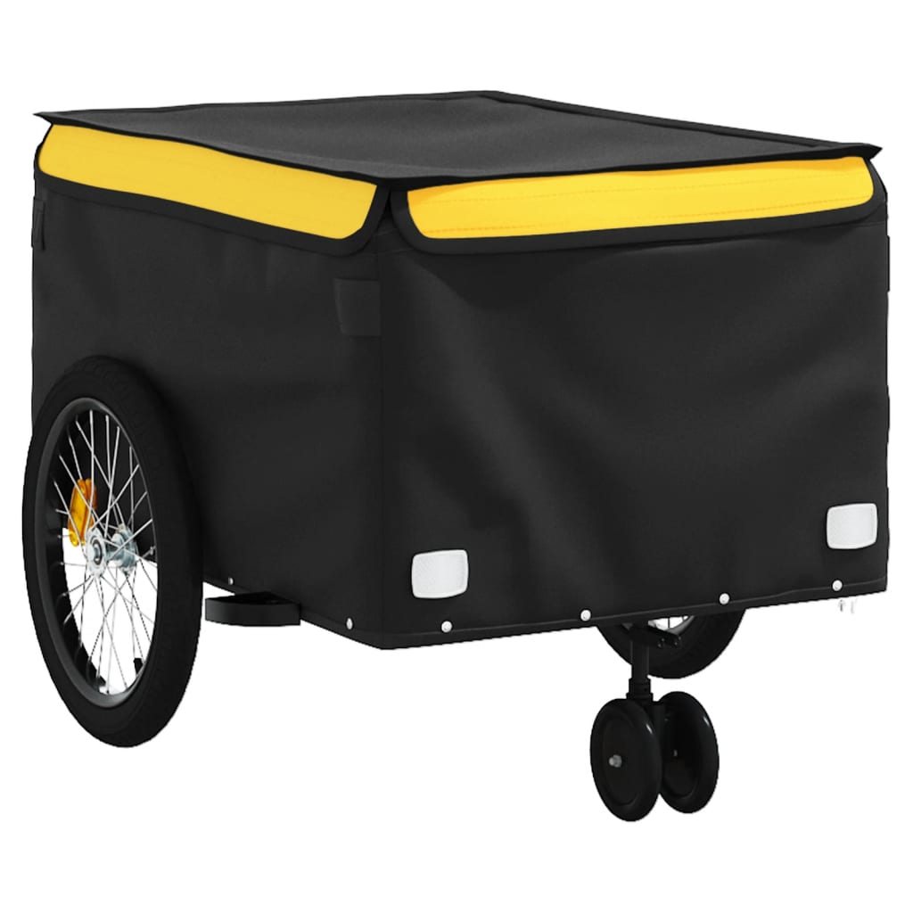 Reboque para bicicleta 45 kg ferro preto e amarelo