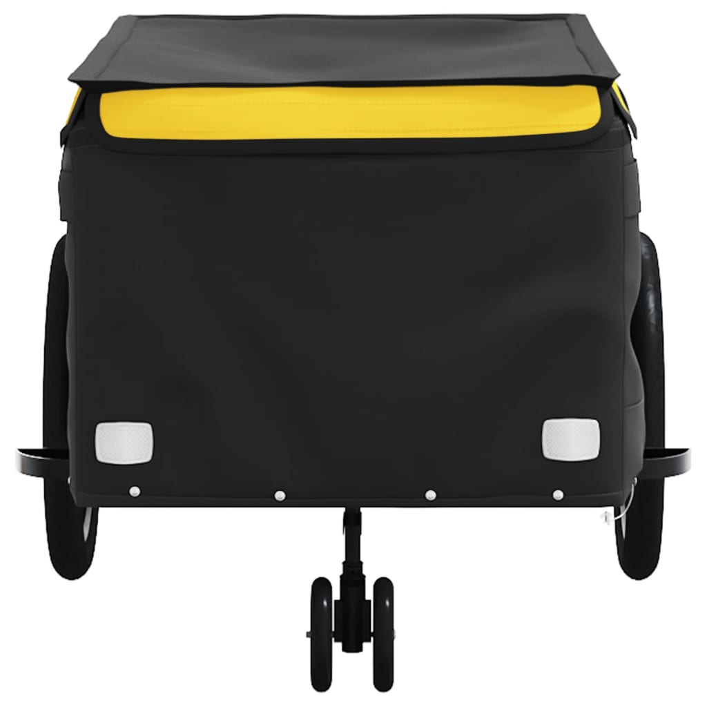 Reboque para bicicleta 45 kg ferro preto e amarelo