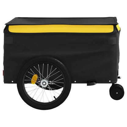 Reboque para bicicleta 45 kg ferro preto e amarelo