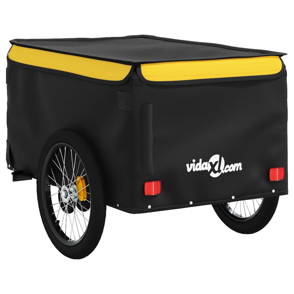 Reboque para bicicleta 45 kg ferro preto e amarelo