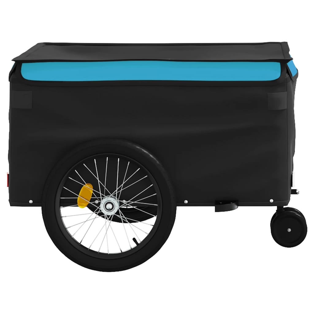 Reboque para bicicleta 45 kg ferro preto e azul