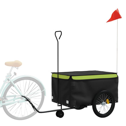 Reboque para bicicleta 45 kg ferro preto e verde