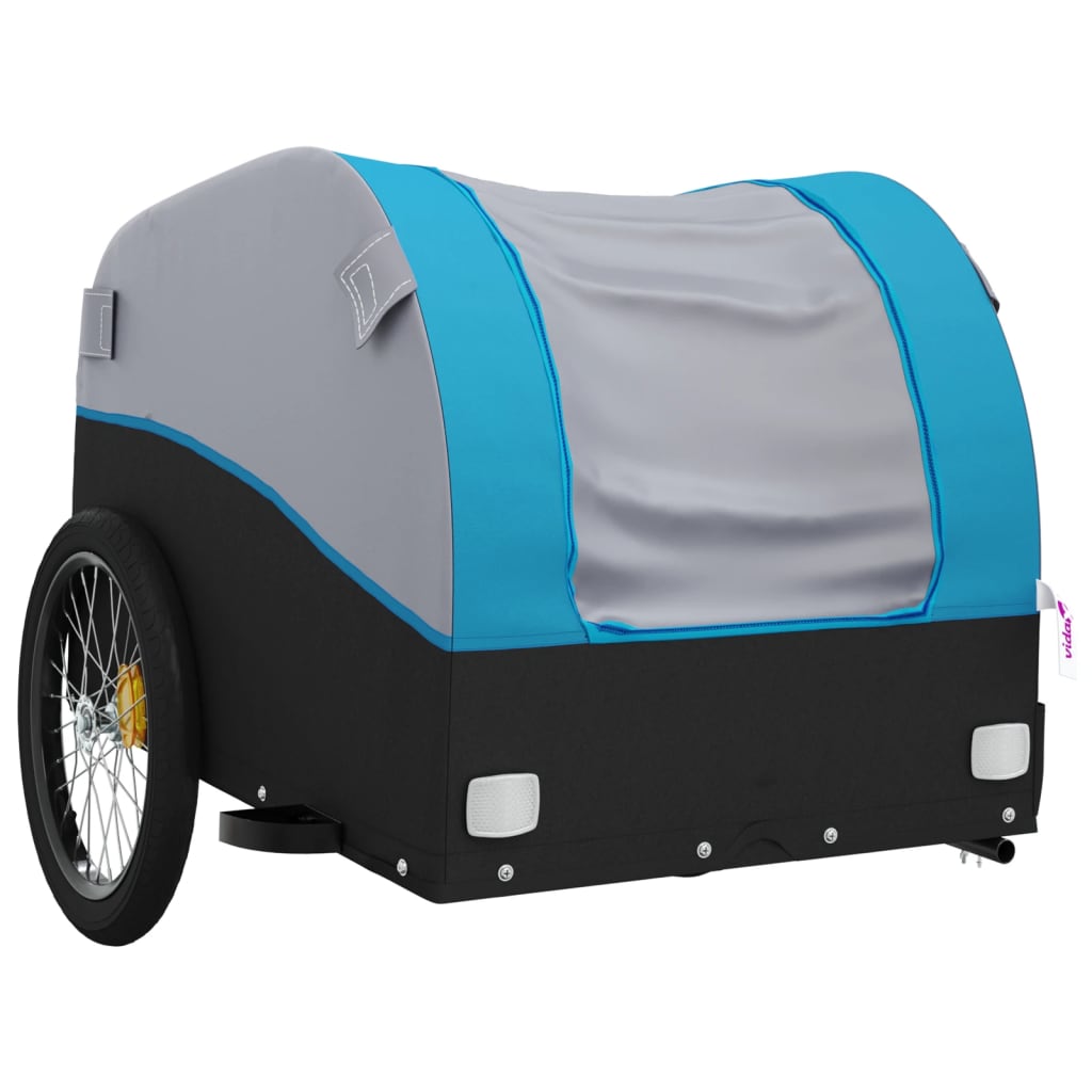 Reboque para bicicleta 30 kg ferro azul e cinza