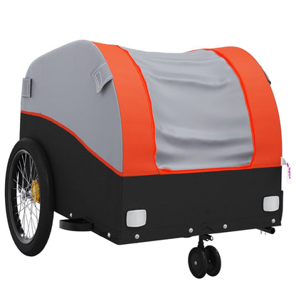 Reboque para bicicleta 30 kg ferro preto e laranja