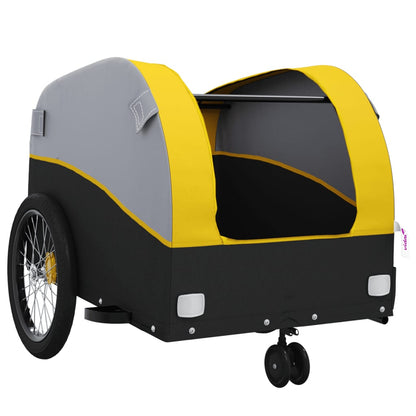 Reboque para bicicleta 30 kg ferro preto e amarelo