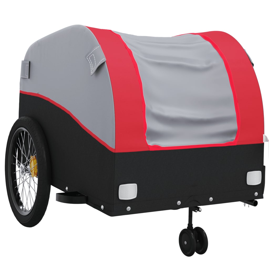 Reboque para bicicleta 45 kg ferro preto e vermelho