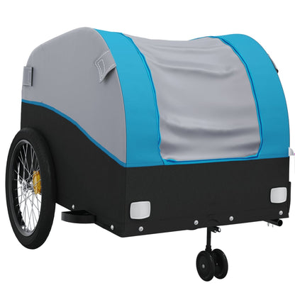 Reboque para bicicleta 45 kg ferro preto e azul