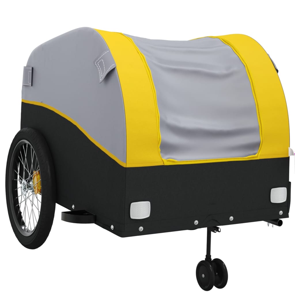 Reboque para bicicleta 45 kg ferro preto e amarelo