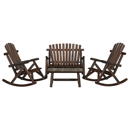 4 pcs conjunto lounge de jardim madeira de abeto maciça