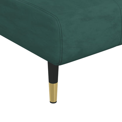 Sofá-cama em forma de L 275x140x70 cm veludo verde-escuro