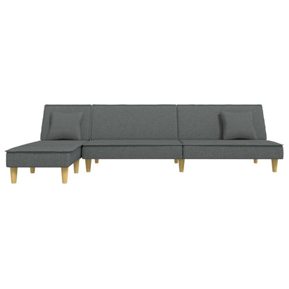 Sofá-Cama Amy Chaise Longue em Tecido - Cinzento-Escuro - Design Moderno