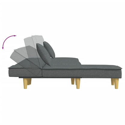 Sofá-Cama Amy Chaise Longue em Tecido - Cinzento-Escuro - Design Moderno