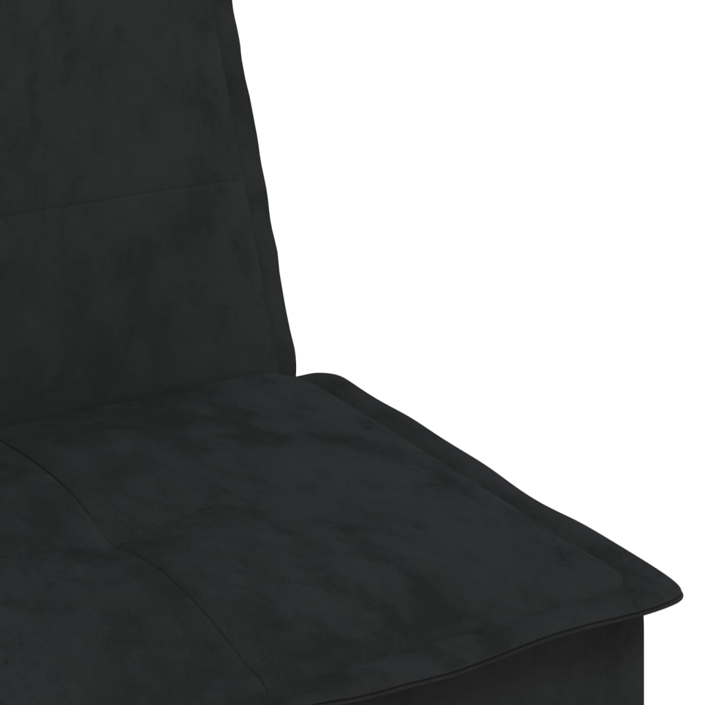 Sofá-cama Chaise Longue 255x140x70 cm veludo preto