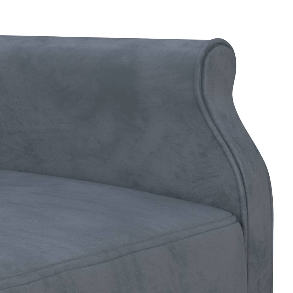 Sofá-cama Chaise Longue 271x140x70 cm veludo cinzento-escuro