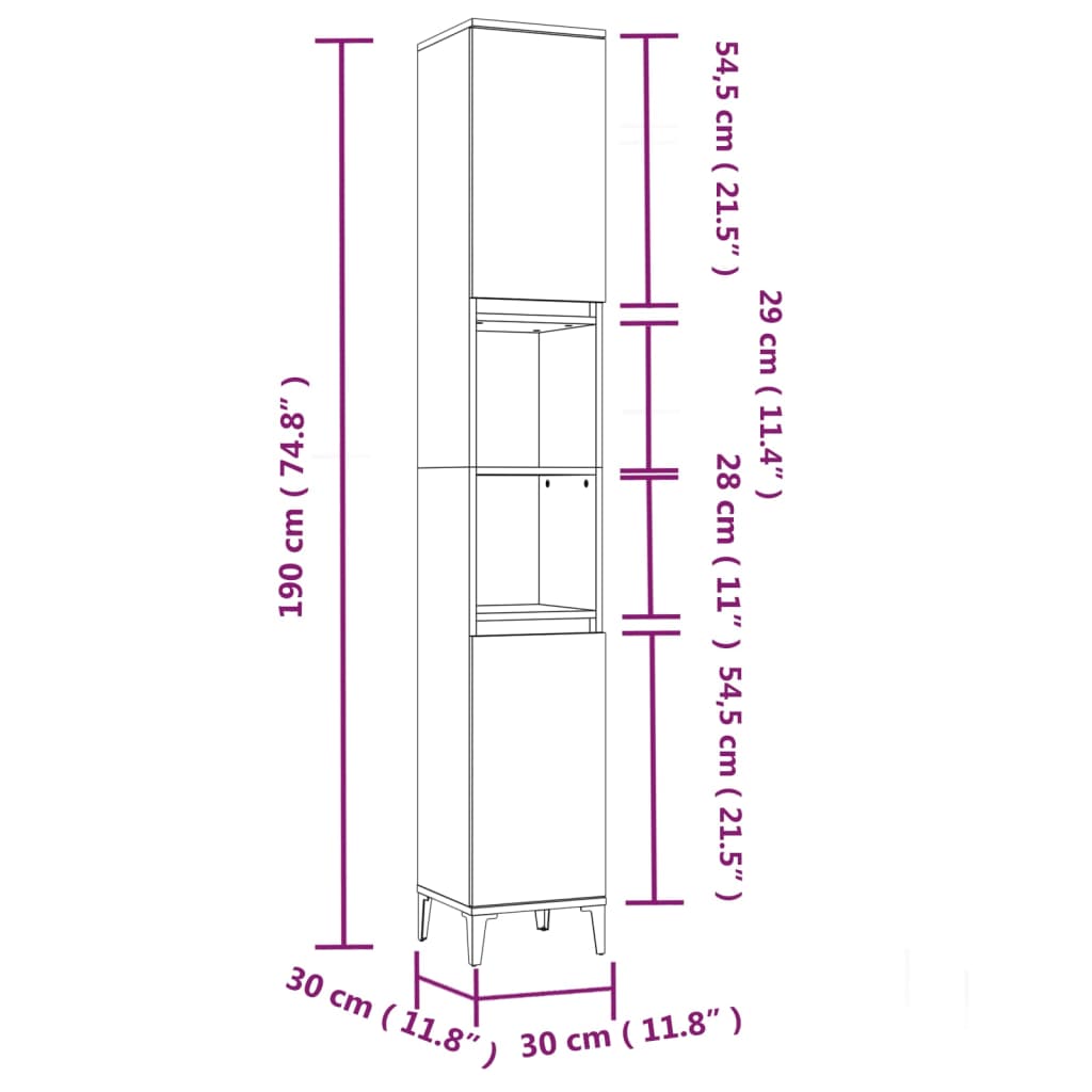 3 pcs conj. móveis casa de banho deriv.madeira branco brilhante