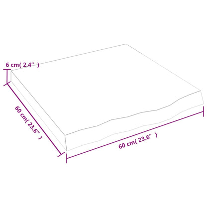 Bancada p/ casa de banho 60x60x6 madeira maciça não tratada