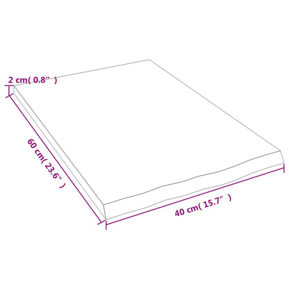 Bancada p/ WC 40x60x2 cm madeira tratada maciça cinza-escuro