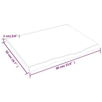 Bancada p/ WC 60x50x2 cm madeira tratada maciça cinza-escuro