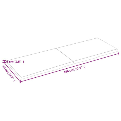 Bancada p/ WC 180x60x4 cm madeira tratada maciça cinza-escuro