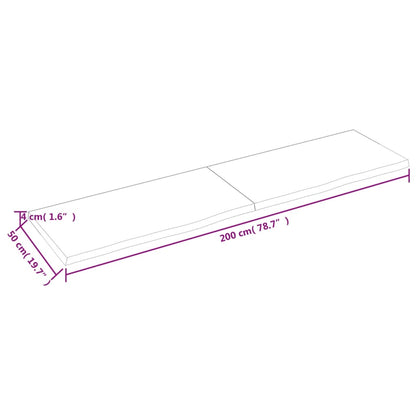 Bancada p/ WC 200x50x4 cm madeira tratada maciça cinza-escuro