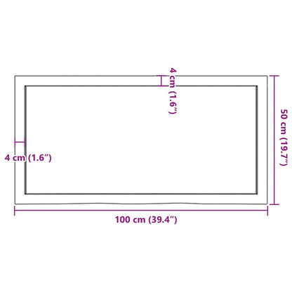 Tampo de mesa 100x50x6 cm carvalho tratado cinza-escuro