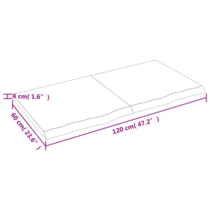 Tampo de mesa 120x60x4 cm carvalho tratado cinza-escuro