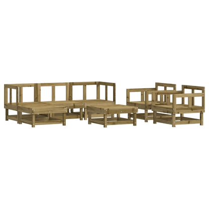 7 pcs conjunto lounge de jardim c/ almofadões pinho impregnado