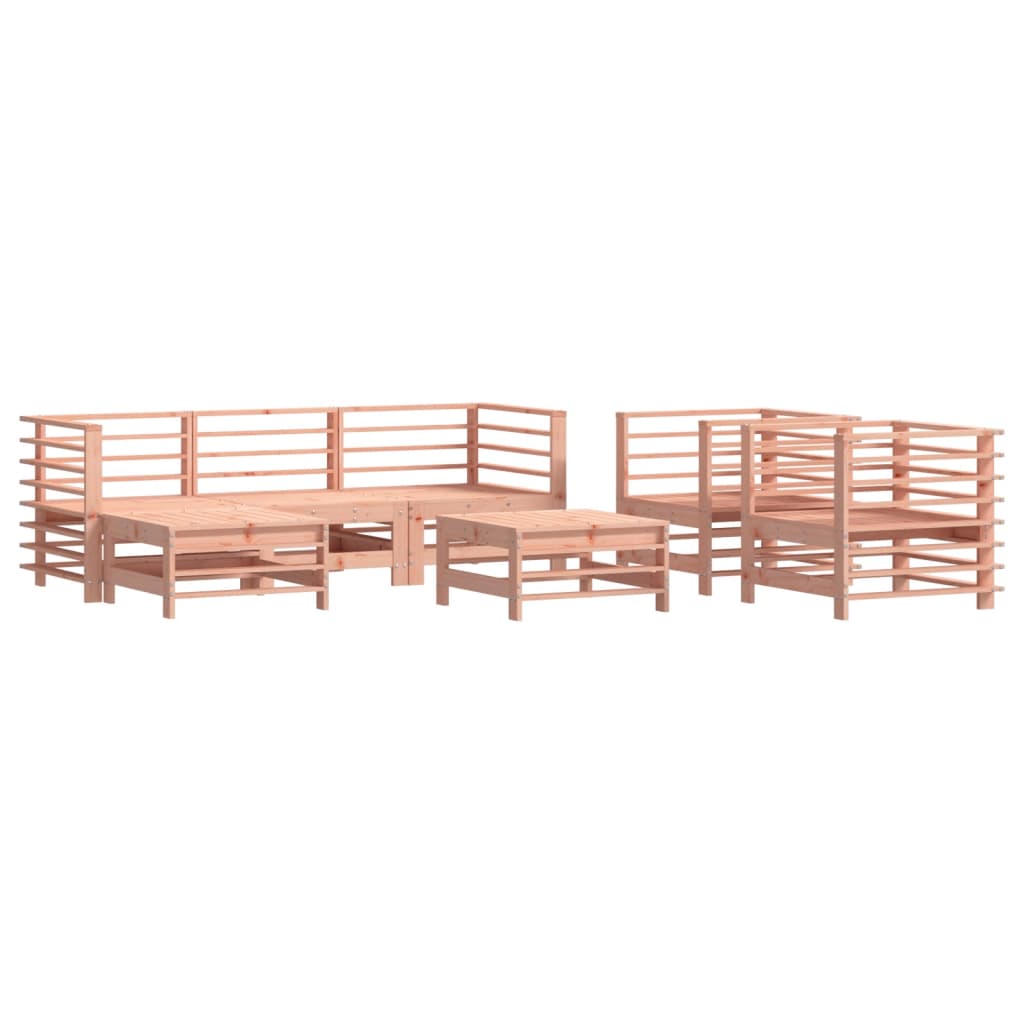 7 pcs conjunto lounge de jardim com almofadões douglas maciça