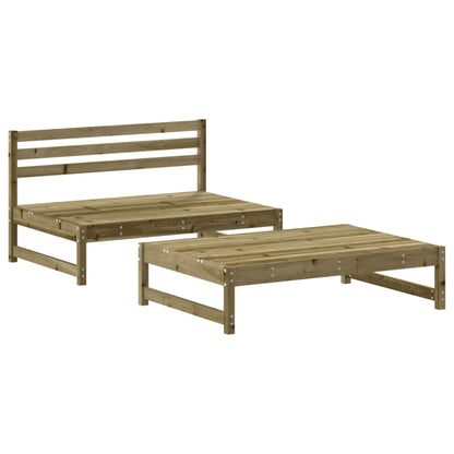 2 pcs conjunto lounge de jardim c/ almofadões pinho impregnado