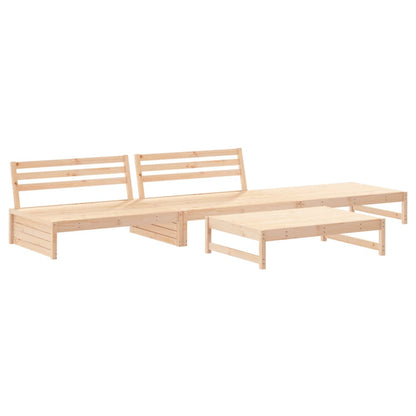 4 pcs conjunto lounge jardim com almofadões madeira maciça