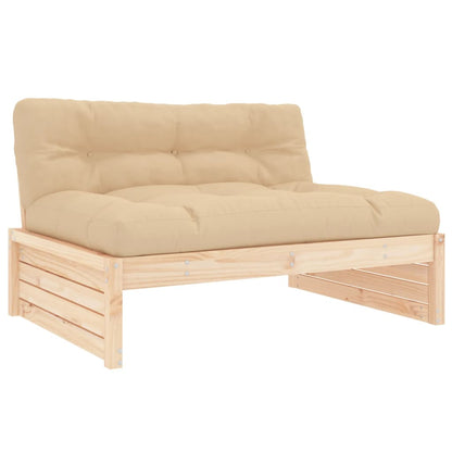 4 pcs conjunto lounge jardim com almofadões madeira maciça