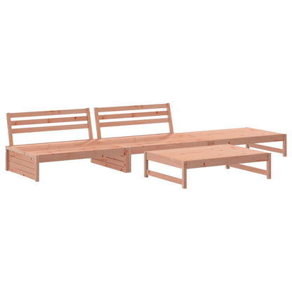 4 pcs conj. lounge jardim com almofadões madeira douglas maciça