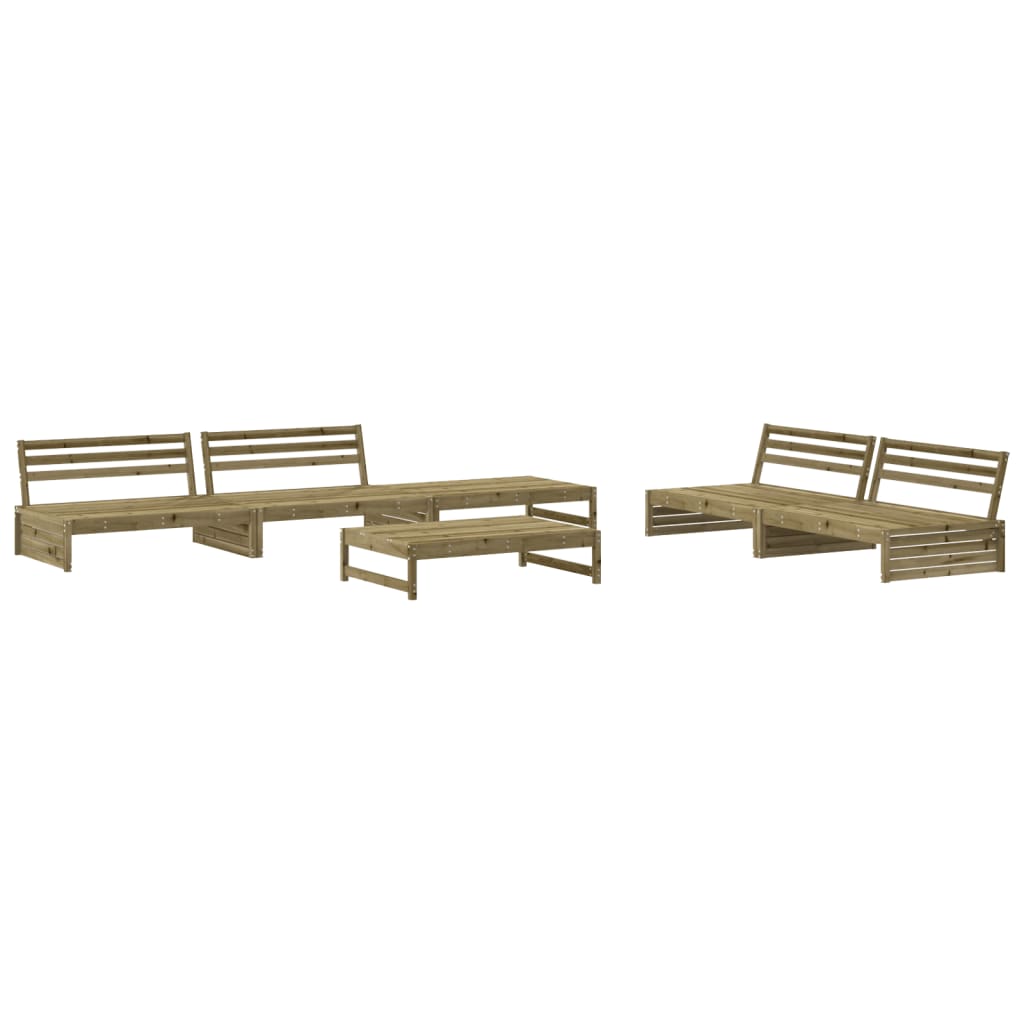 6 pcs conjunto lounge de jardim c/ almofadões pinho impregnado