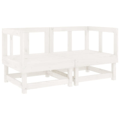 6 pcs conjunto lounge de jardim pinho maciço branco