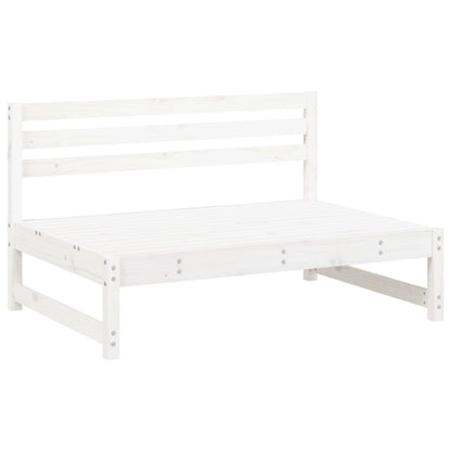 2 pcs conjunto lounge de jardim madeira de pinho maciça branco