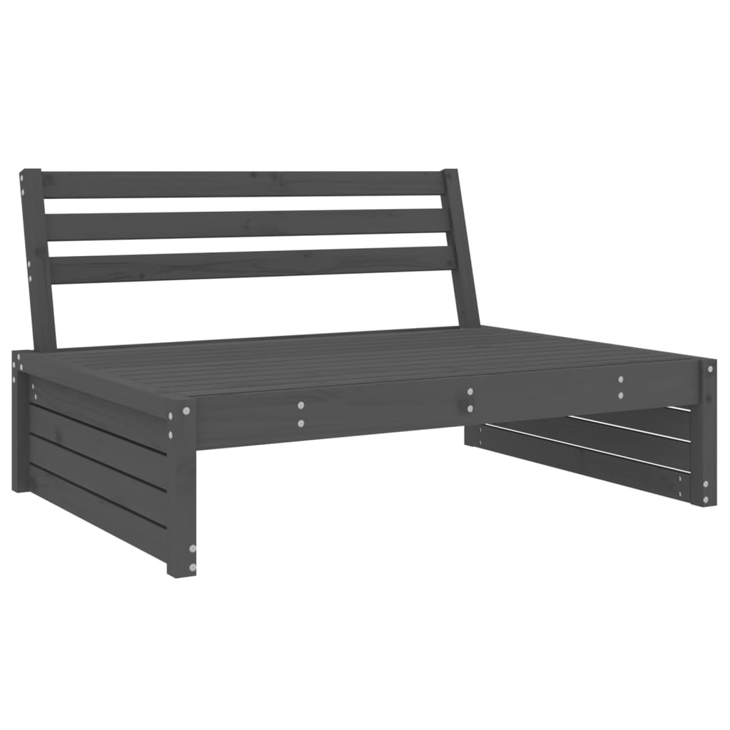 2 pcs conjunto lounge de jardim madeira de pinho maciça cinza